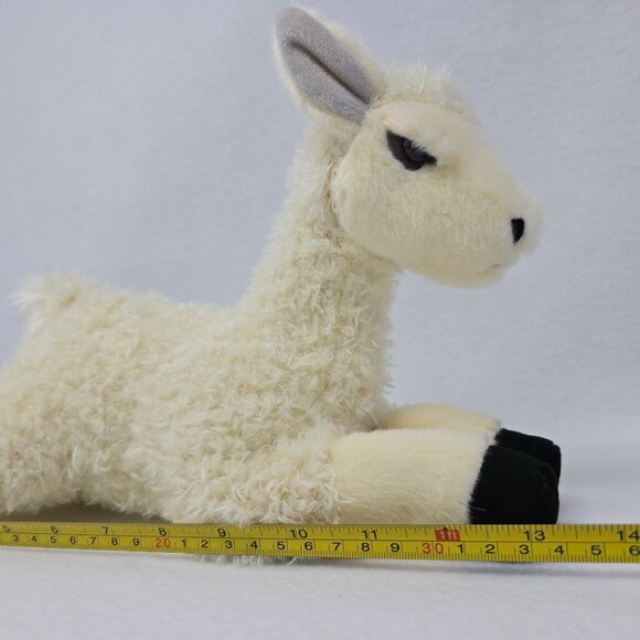 Aurora Handmade Plush Flopsie Llama Toy 12" Cream Soft Polyester Stuffed Animal - Picture 5 of 13